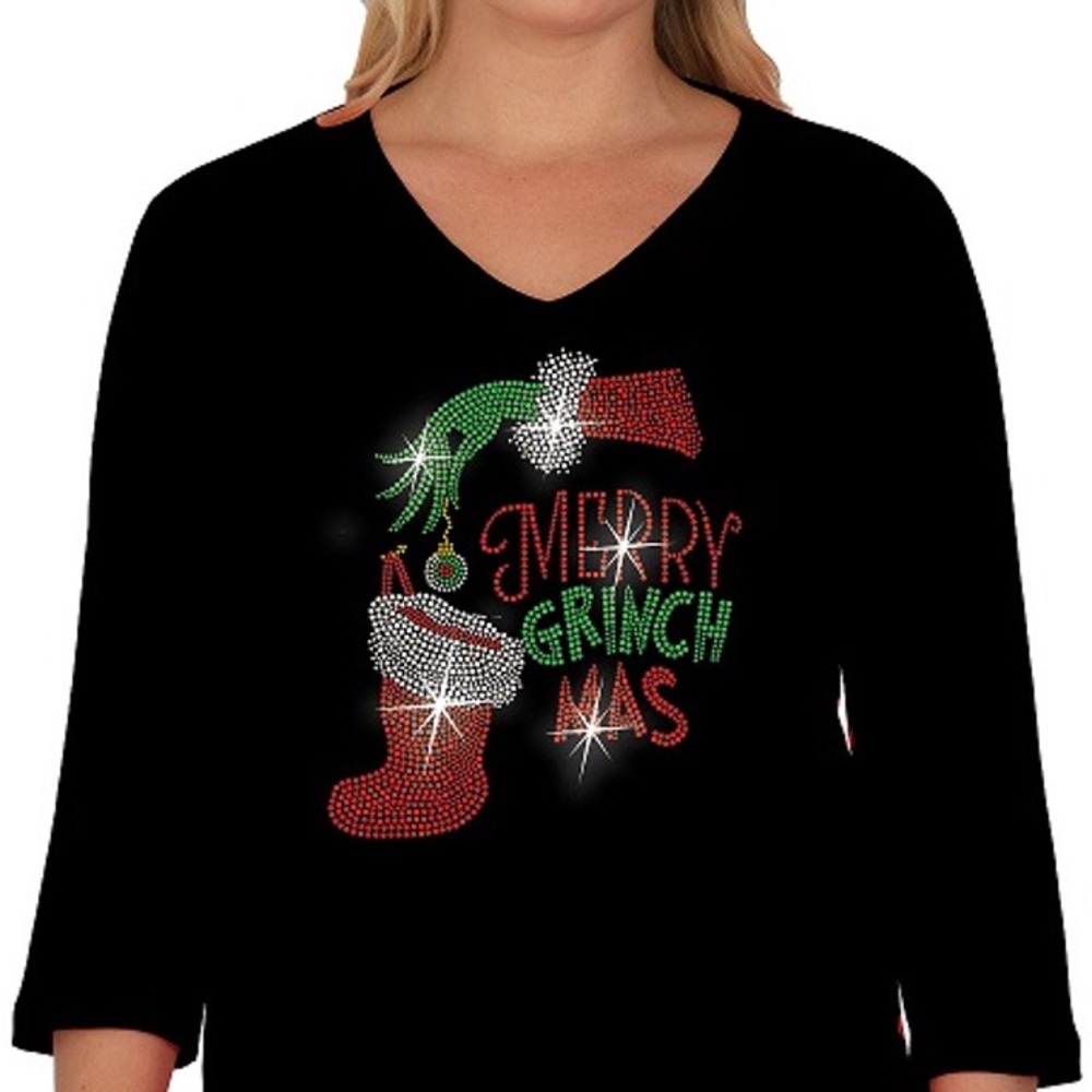 Merry Grinchmas Bling Top
